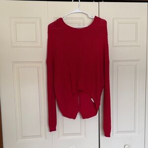 Express Vibrant Red Women's Crew Neck Sweater